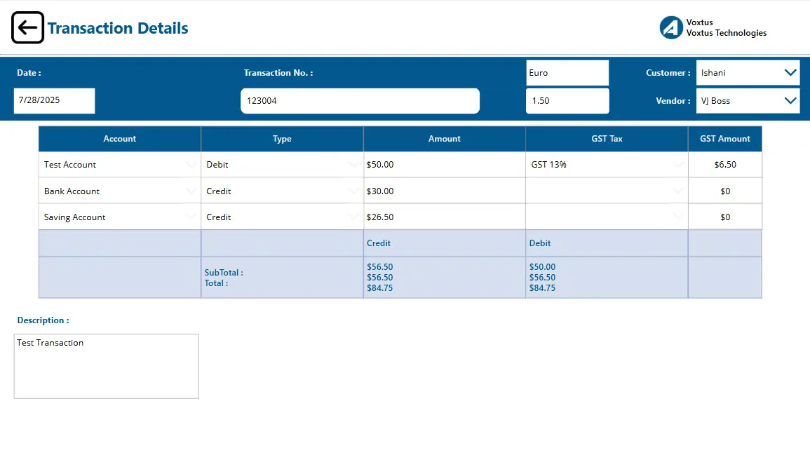 Transaction Details